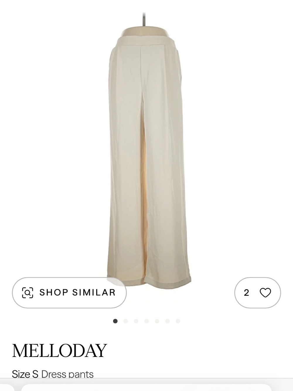 MELLODAY Cream High-Waist Wide-Leg Dress Pants size XS